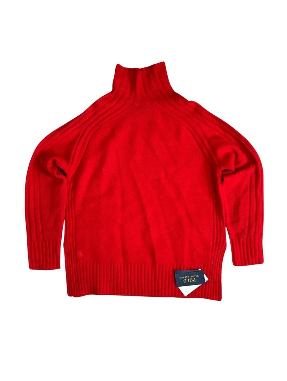 Polo Ralph Lauren Mock Neck Wool Cashmere Red Sweater Women’s Small New $198